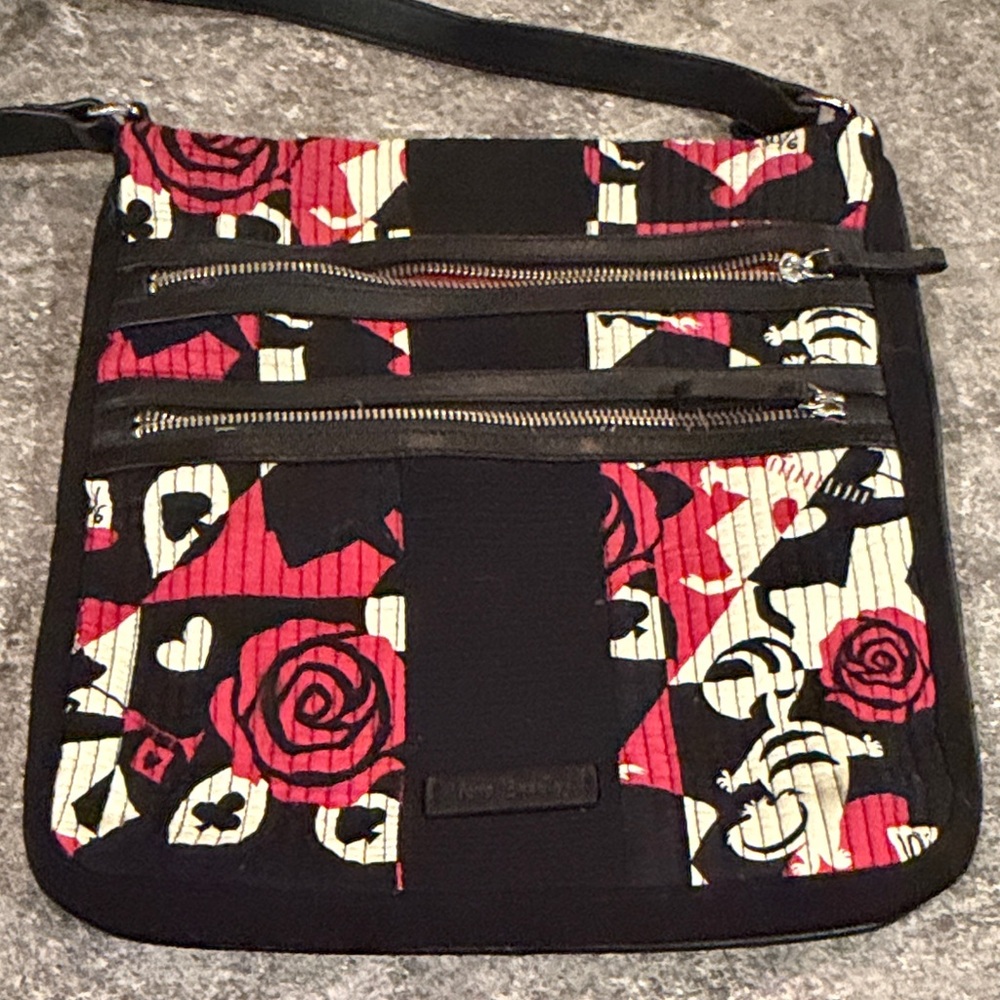 Vera Bradley Alice in Wonderland Black Quilted Crossbody Bag